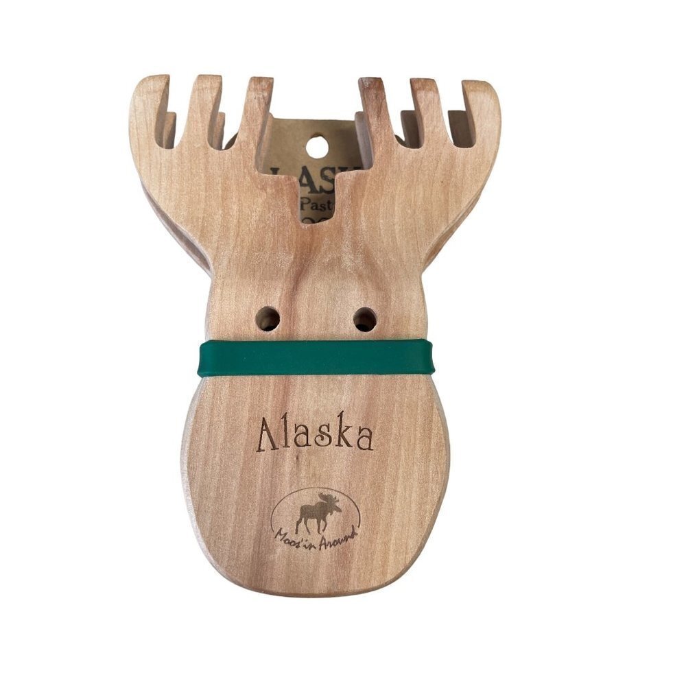 Moosing Around HAND CRAFTED WOODEN MOOSE HEAD PASTA &โ SALAD SERVER ALASKA